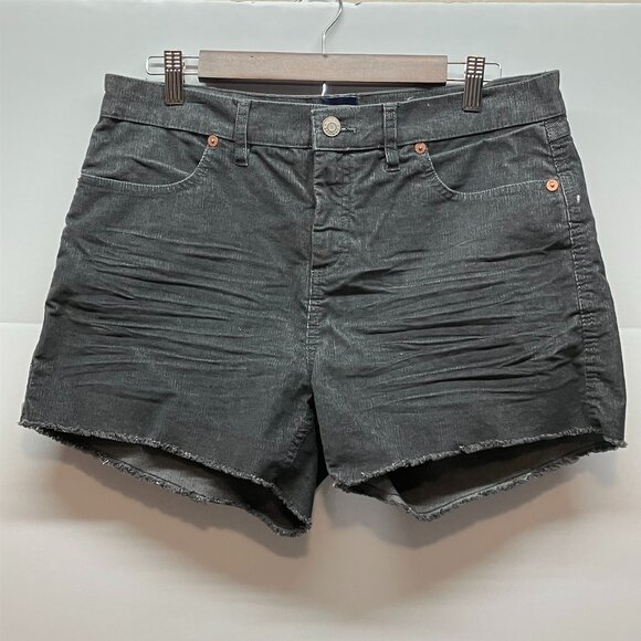 Gap Womens Gray Ribbed Corduroy Cut Off Frayed Hem Gray Shorts 4" Inseam Size 10 - Picture 1 of 5